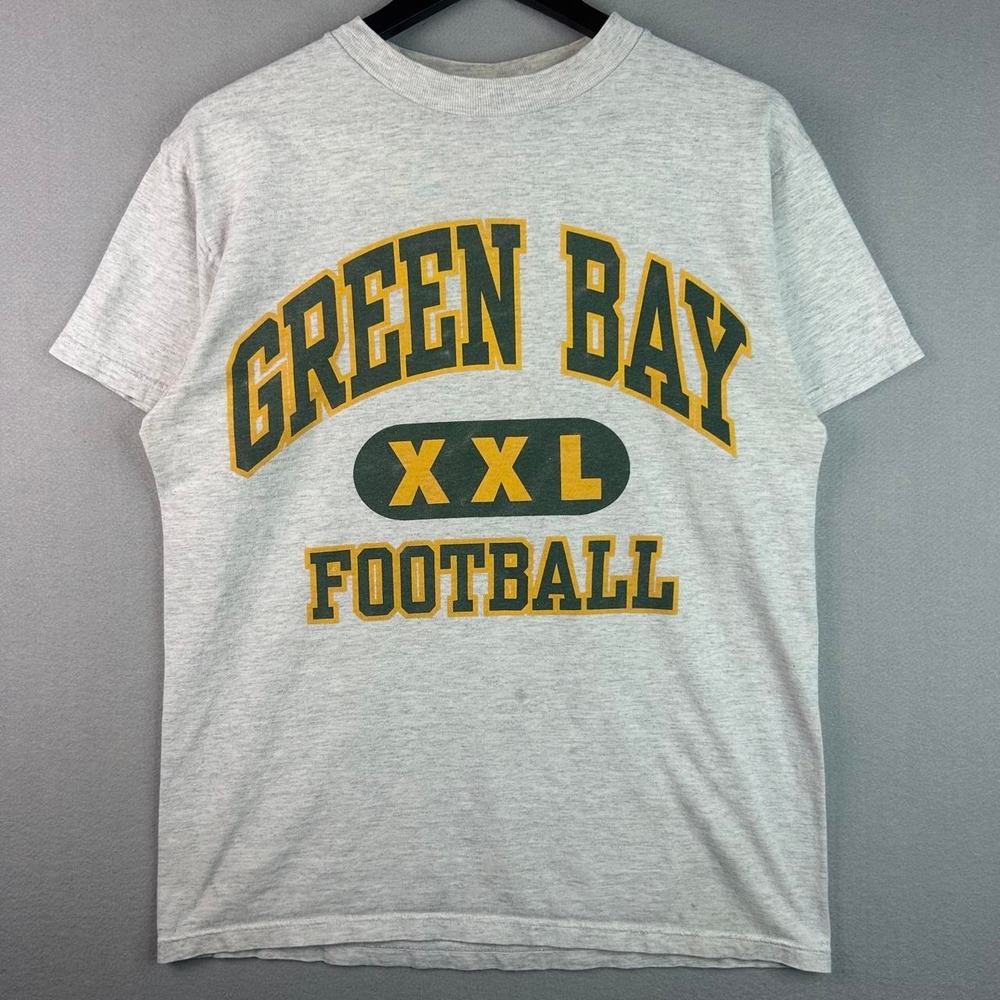 Vintage Green Bay Packers XXL Grey Football Tee Shirt